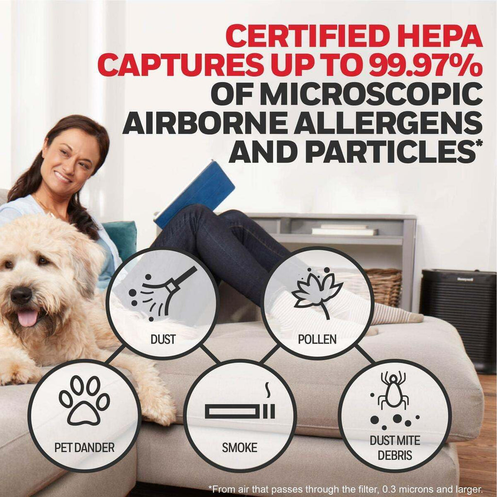 Honeywell Hepa Air Purifier Filter R, 3-Pack For Hpa 100/200/300, 3000 And 5000 Series - Airborne Allergen Hepa Air Filter Replacement Targets Wildfire/Smoke, Pollen, Pet Dander, And Dust