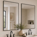2-Pack 24"X36" Matte Black Framed Bathroom Vanity Wall Mirrors | Taller Vanity Pair, Balanced Twin-Sink Look, Matching Finish Across Rooms, Vertical/Horizontal Hanging, Tempered Glass