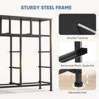 Dumos 9 Drawer Dresser For Bedroom, Fabric Storage Organizer With Sturdy Metal Frame, Wooden Top Chest Of Drawers For Closet Entryway Guest Room,Matte Black