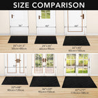 Indoor Doormat,Welcome Door Mat Tpr Backing Non Slip Mats 20"X32" Absorbent Resist Dirt Entrance Doormat Inside Floor For Entryway Washable Low-Profile (Black)