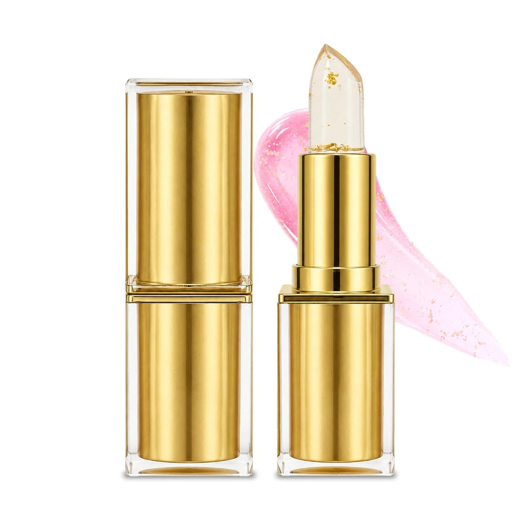 pH Color Changing Lipstick 2 Pack, pH Reactive Lip Tint with Glossy Finish, Clear Moisturizing Lip Balm, Personalized Pink Shade for Daily Makeup