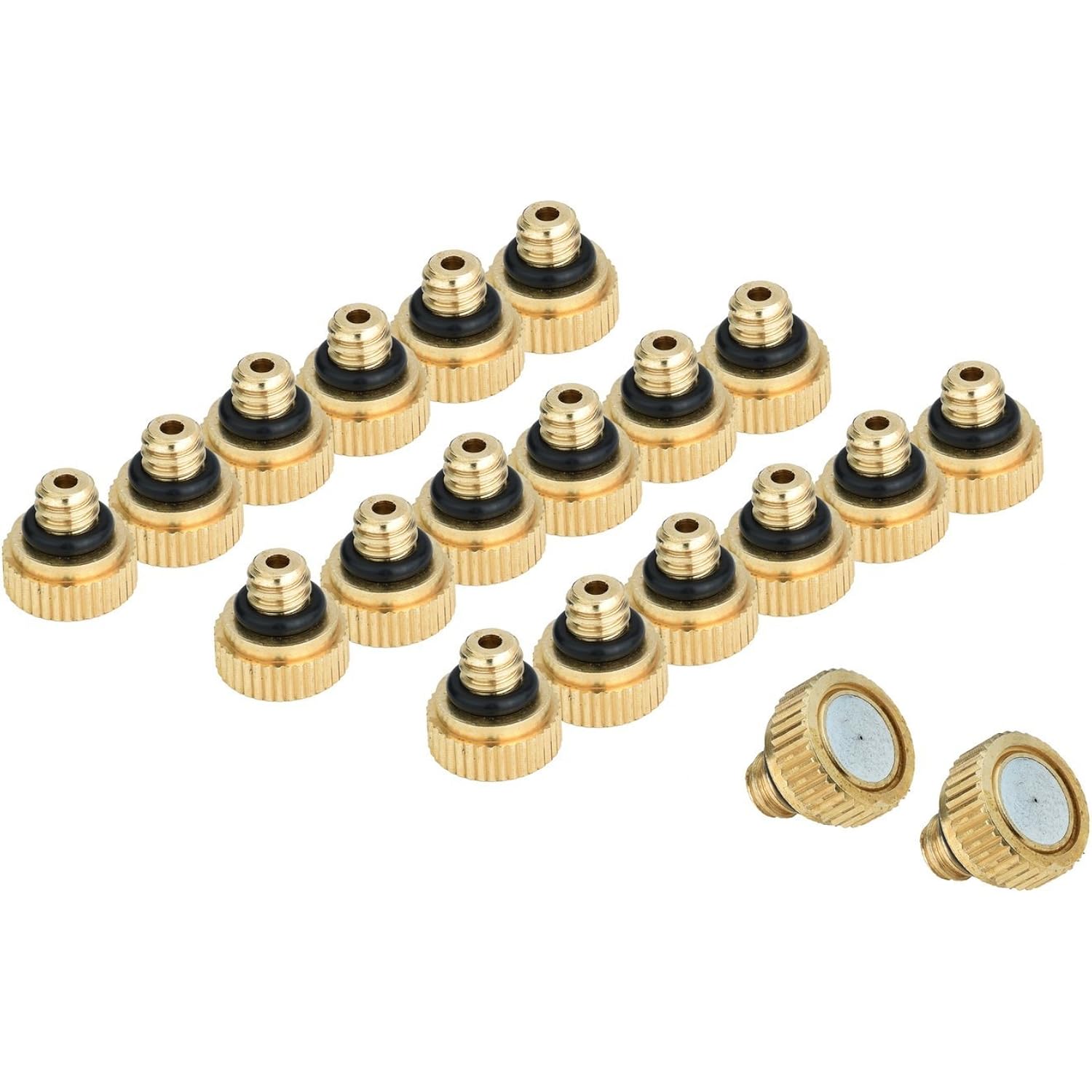Brass Misting Nozzles For Garden Cooling System 0.012" (0.3 Mm) 10/24 Unc (20 Pcs)