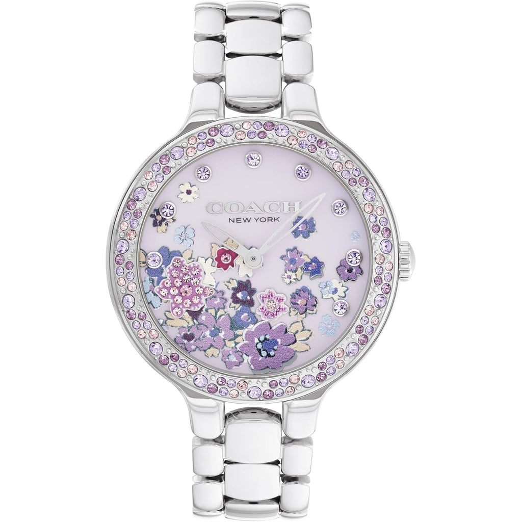 Coach Chelsea Women'S 2H Quartz Watch - 36Mm Stainless Steel Bracelet - Crystal-Set Bezel With Floral Design - Premium Fashion Timepiece - Gift For Her