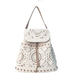 Eiyye Handmade Crochet Backpack For Women Premium Cotton Rope Boho Rucksack With Adjustable Straps Lightweight Woven Shoulder Backpack For Travel Beach & Everyday Casual