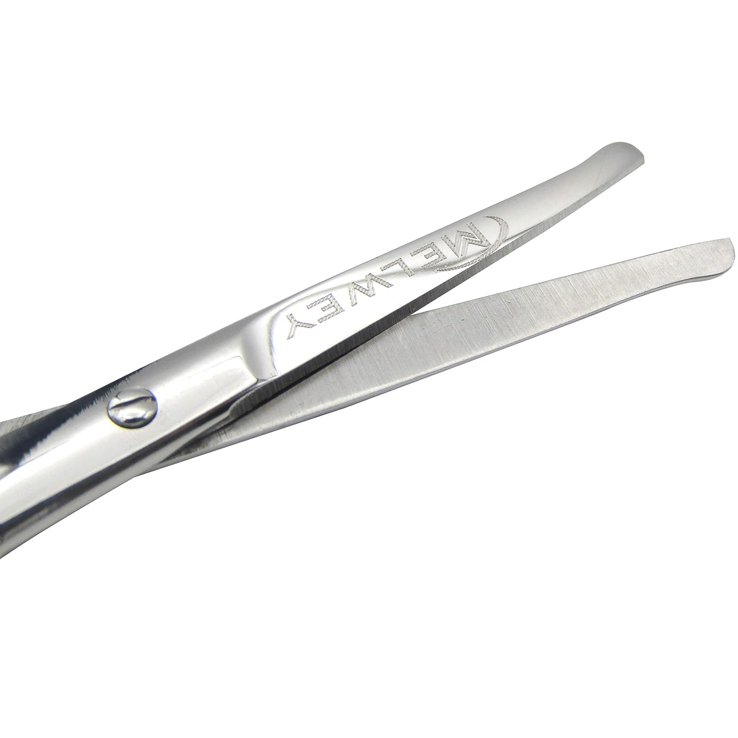 Rounded Stainless Steel Small Facial Hair Scissors, 3.7 Inches - Rounded Tip Scissors for Nose Hair, Mustache, Beard, Eyebrows, Eyelashes & Baby Nails