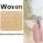 Straw Crossbody Bags For Women Crescent Woven Shoulder Handbag Summer Beach Hobo Purses With Adjustable Strap