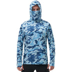 Fisheal Men'S Performance Fishing Hoodie Shirt - Upf 50+ Sun Protection Long Sleeve Thumbholes Shirts With Neck Gaiter