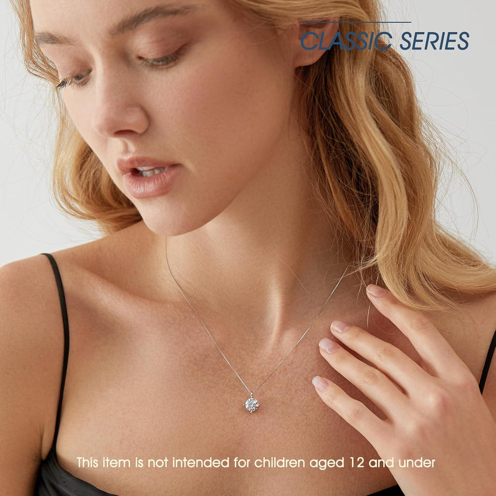Beam & Bask Adult Daughter Necklace from Mom Dad, Birthday Wedding Graduation Pendant for Daughter from Mother Father, Silver Moissanite Jewelry for Her