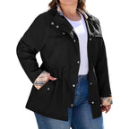Rain Jacket Women Plus Size Long Raincoat With Hood Waterproof Outdoor Trench Coat