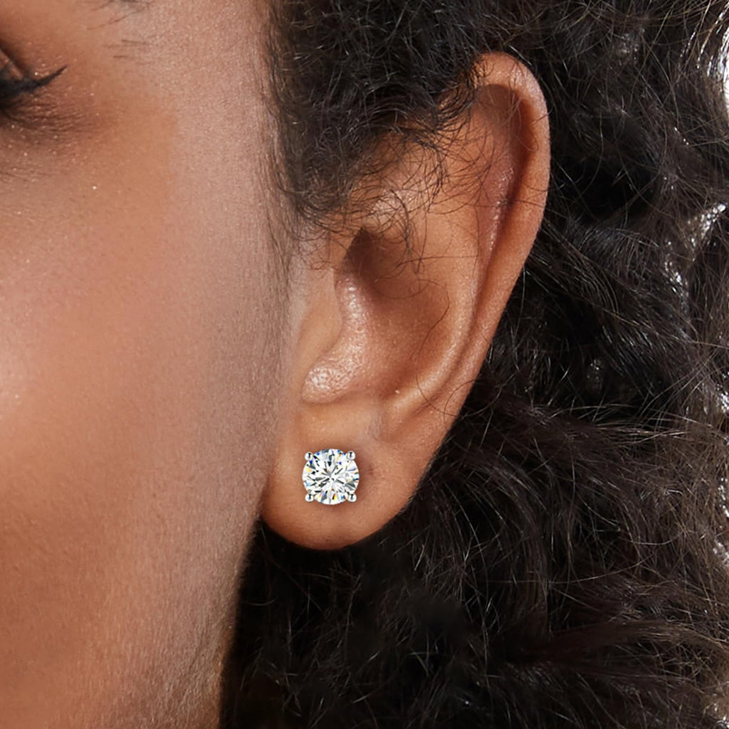 Moissanite Stud Earrings GRA 925 Sterling Silver Earrings for Men 18K White Gold Plating Earrings for Women,wedding earrings(0.3Ct-4Ct)