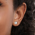 Moissanite Stud Earrings GRA 925 Sterling Silver Earrings for Men 18K White Gold Plating Earrings for Women,wedding earrings(0.3Ct-4Ct)