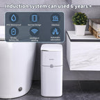 Bathroom Trash Can, Automatic Bagging Garbage Can, 3.5 Gallon Slim Smart Small Plastic Trash Bin, Narrow Motion Sensor Trash Can For Bedroom, Office White