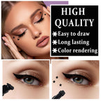 5Pcs Liquid Winged Eyeliner Stamp Pen Set - Double-Headed Black Eye Liner Pencil - Long-Lasting Waterproof Stamp Eyeliner Set For Eye Makeup - Star, Heart, Flower, Butterfly, Triangle
