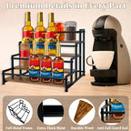 4-Tier Coffee Syrup Organizer 20 Bottles Syrup Rack For Coffee Bar Organizer, Coffee Syrup Stand Holder