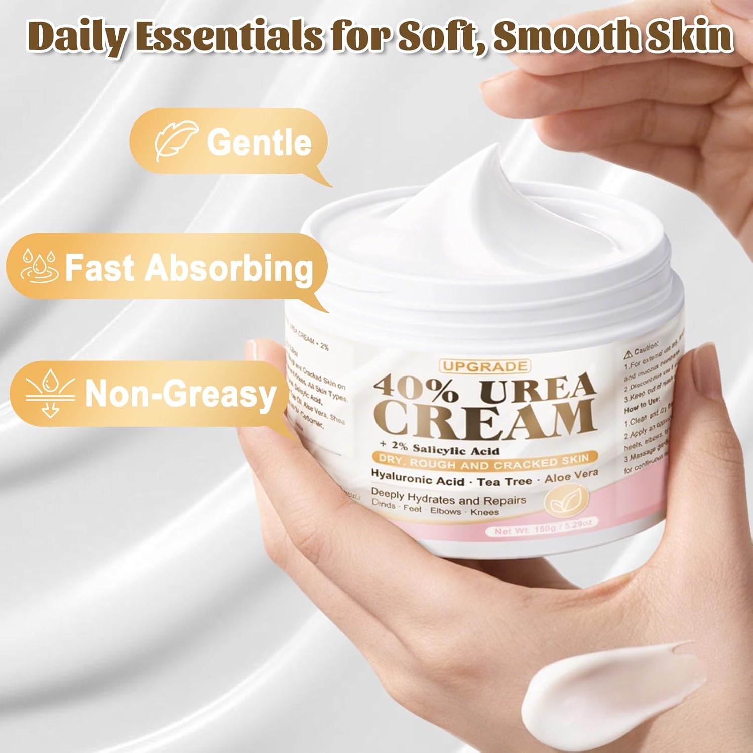40% Urea Cream for Feet – Maximum Strength Foot Cream for Dry Cracked Heels & Calluses, Deep Softening Heel Repair, Urea Lotion for Body Hydration, Fast-Absorbing Foot Moisturizer for Rough Skin