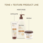 Aveeno Tone + Texture Renewing Body Night Cream With Prebiotic Oat, Gently Exfoliates & Moisturizes Sensitive Skin, Instantly Softens & Smooths & Intensely Nourishes, Fragrance-Free, 8 Oz