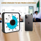 Secura 60-Minute Visual Countdown Timer, 7.5-Inch Oversize Classroom Visual Timer For Kids And Adults, Durable Mechanical Kitchen Timer Clock With Magnetic Backing (Blue)