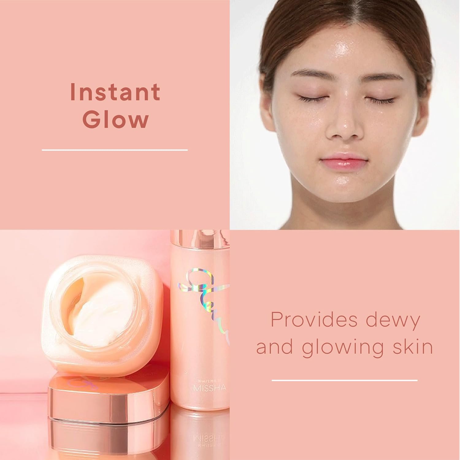 MISSHA Glow Skin Balm 1.69 fl oz/ 50ml 4-in-1 Primer, Moisturizing Cream, Morning Pack, Luminizing Cream for a Flawless Natural Glow, Glass Skin