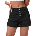 Women's Jean Shorts Button Fly Stretchy High Waisted Summer Outfit Denim Shorts