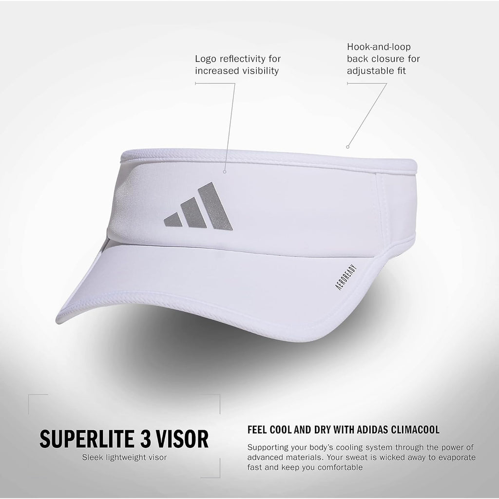 Adidas Women's Superlite Visor – Lightweight Athletic Sport Hat for Workouts