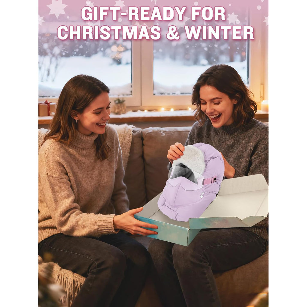 Winter Trapper Hat for Women - Windproof & Waterproof Hat with Removable Mask Goggles Ear Flaps, Purple