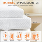 Sweetcrispy Mattress Topper Full With Removable Soft Cover, 3 Inch Thick Gel Infused Cooling Memory Foam Pad For Full Size Bed, Sleeper Sofa, Rv, Camper, Certipur Us Certified