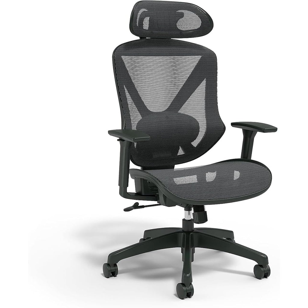 Staples Dexley Ergonomic Task Chair, Mesh, Ergonomic, Lumbar Support, Adjustable Height, Black
