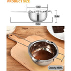 Stainless Steel Double Boiler Pot for Melting Chocolate, Candy and Candle Making (18/8 Steel, 2 Cup Capacity, 480ML)