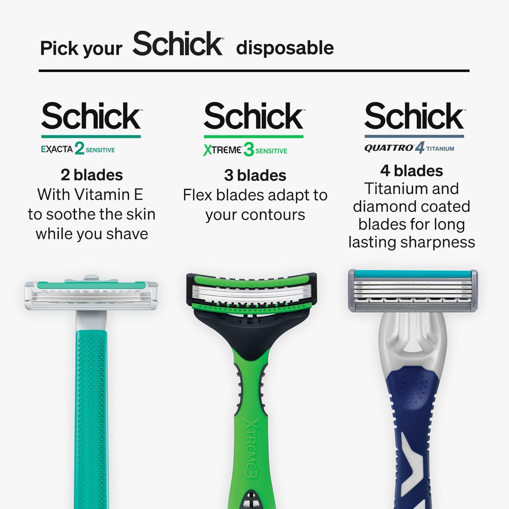 Schick Exacta2 Sensitive Disposable Razor, 10 Count (1Pack)