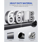 Closet Rods For Hanging Clothes, 17 To 84 Inches Stepless Adjustable Metal Closet Rod, 1.3 Inches Heavy Duty Clothes Hanging Rod For Closet Wardrobes Laundry Rv, Black