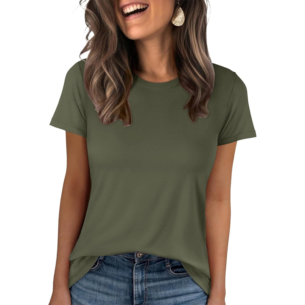 ANRABESS Women Short Sleeve Tops Summer Basic Tee Wrinkle-Free Trendy Cute T Shirts 2026 Spring Business Casual Outfits