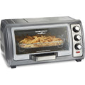 Hamilton Beach Easy Reach 6 Slice Countertop Air Fryer Toaster Oven Combo | Roll-Top Door For Easy Access | Bake, Broil & Toast Functions | 150 To 450ºF Adjustable Temp | Auto Shutoff | Stainless Steel