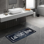 ROMAMIGO Non Slip Laundry Runner Rug - Farmhouse Kitchen Floor Mat for Mudroom and Bathroom - Black, 20 X 47 Inches