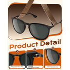 KALIYADI Sunglasses Womens Polarized Womens-Sunglasses: Trendy Sun Glasses with UV400 Retro Style for Party Beach Shopping