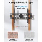 MOUNTUP TV Wall Mount Tilting TV Mount Bracket for Most 37-82 Inch Flat Screen/Curved Low Profile Wall Mount Saving Space Max VESA 600x400mm Hold up to 132 lbs Fit 16" 18" 24" Stud