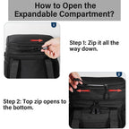 Expandable Tactical Lunch Box, Large Insulated Lunch Cooler Bag Heavy Duty Leakproof Lunch Pail For Men Adults Work Office Outdoor Picnic Trips,16L,Black