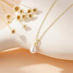 Yoosteel Mothers Day Gifts - Dainty 14K Gold Plated Pearl Choker Necklace Minimalist Elegant Gold Pendant Necklace for Women Trendy Bridesmaid Wedding Gift Jewelry