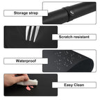 Diesisa Nail Art Table Mat,Foldable Nail Arm Rest Pad for Nails,Soft Microfiber PU Leather Nail Mat for Table,Waterproof Manicure Pad,Nail Table Pad for Nail Technician Salon Home-Black