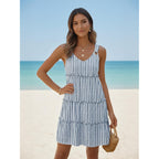 Etcyy Sundresses For Women 2026 Vacation Swimsuit Cover Ups Boho Floral Beach Dress T-Shirts Tank Dresses