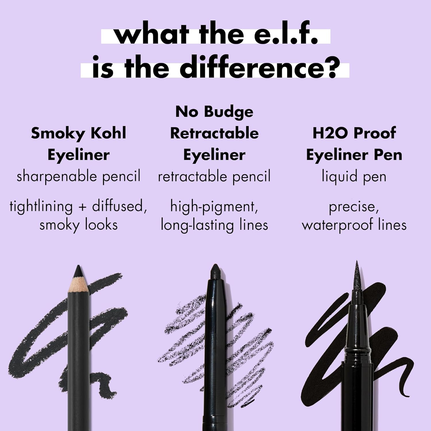 e.l.f. Smoky Kohl Eyeliner, Eye Pencil For Creating Long-Lasting, Bold, High-Pigmented Makeup Looks, Vegan & Cruelty-Free, French Roast