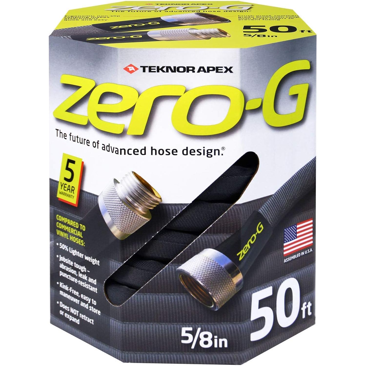 New Zero-G 4001-50 Lightweight, Ultra Flexible, Durable, Kink-Free Garden Hose, 5/8-Inch By 50-Feet