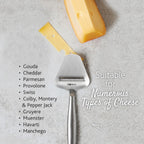 Boska Stainless Steel Cheese Slicer - Copenhagen For All Types Of Cheese - Multi-Functional Cheese Slicer - Handheld Slicer - Silver Non-Stick - Dishwasher Safe - For Kitchen Cooking