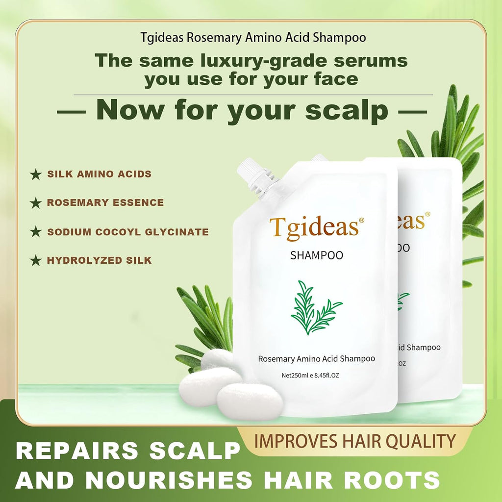 Rosemary Amino Acid Shampoo, Hair Growth Shampoo For Thinning Hair Women And Men Hair Loss, Zinc Pca Thicken & Strengthen Scalp With Hydrolyzed Silk 8.45 Fl.Oz - 2 Packs