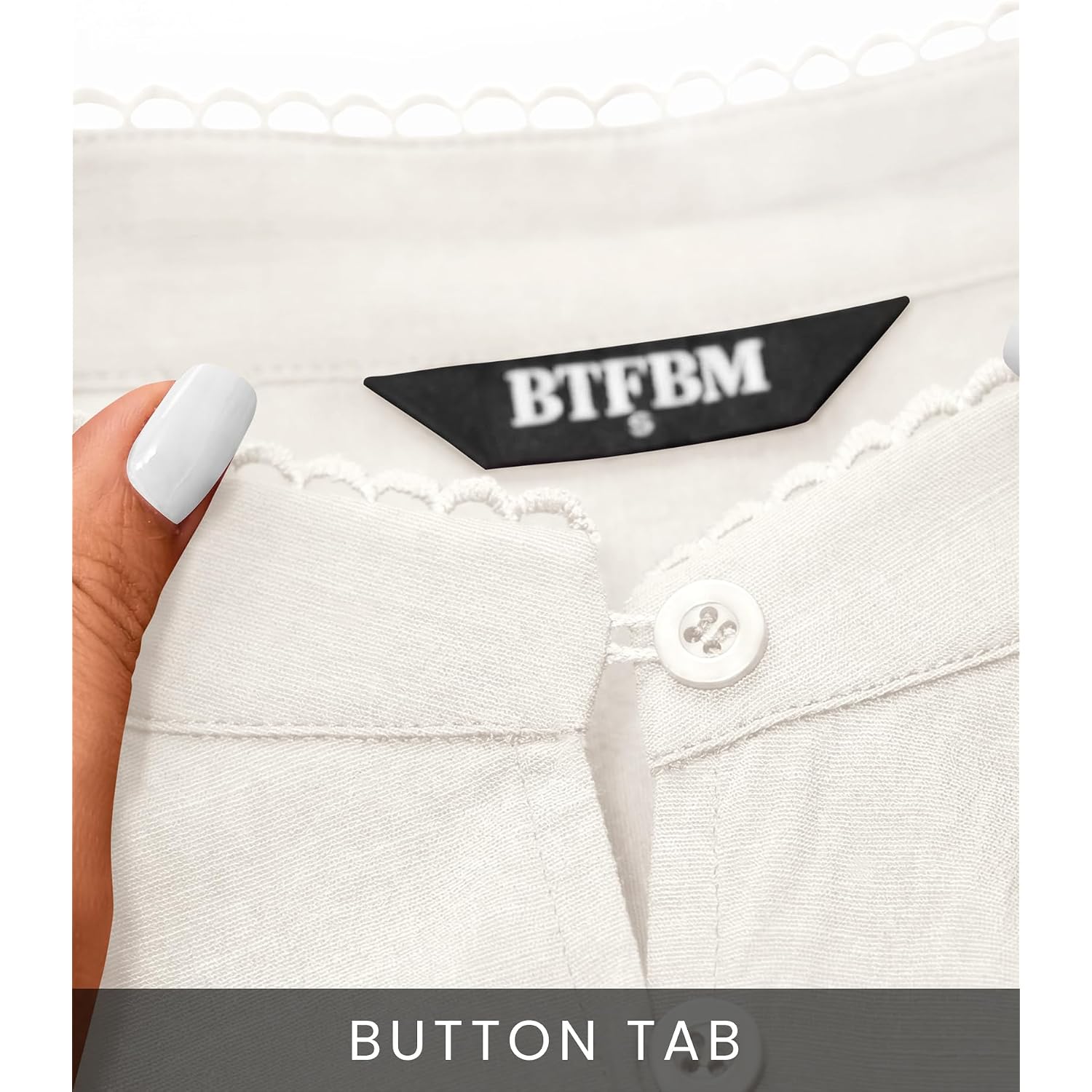 Btfbm Summer Tops For Women 2026 Eyelet Top 3/4 Length Sleeve Dressy Casual Blouses Spring Boho Button Down Shirts