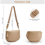 Kattee Crossbody Bag Bum Bags For Women, Leather Fanny Packs Belt Bag, Spacious Sling Purses For Women With Rfid Blocking, Tan