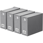 Spaceaid 4 Pack Bed Sheet Organizers And Storage, Foldable Organizer For Linen Closet, Sheets Set Folder Keeper With Window Xl (Queen & King Size) Organizing Bedding Container, Gray 91Zdsn-Sl01-G4