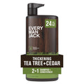 Every Man Jack Mens Shampoo And Conditioner 2 In 1 - Thickening Tea Tree - Moisturizing, Volumizing - Free Of Parabens, Phthalates & Dyes - 24Oz - 1 Bottle