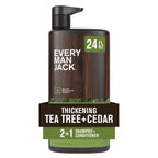 Every Man Jack Mens Shampoo And Conditioner 2 In 1 - Thickening Tea Tree - Moisturizing, Volumizing - Free Of Parabens, Phthalates & Dyes - 24Oz - 1 Bottle