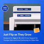 Nectar Kids Twin Mattress 8” - 2-Sided Design For Growing Children Ages 3-12+ - Pressure Relieving Memory Foam - Fiberglass Free - 365 Night Trial - Mattress In A Box