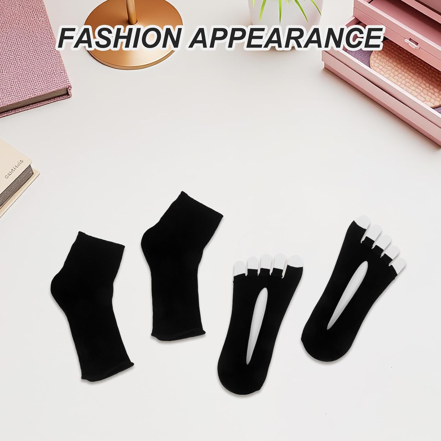 2pcs Uv Socks for Gel Pedicure Lamp - Anti Uv Foot Covers Nail Polish Guard for Women Spa Or Home Use - Home Salon Use Nails DIY Accessories